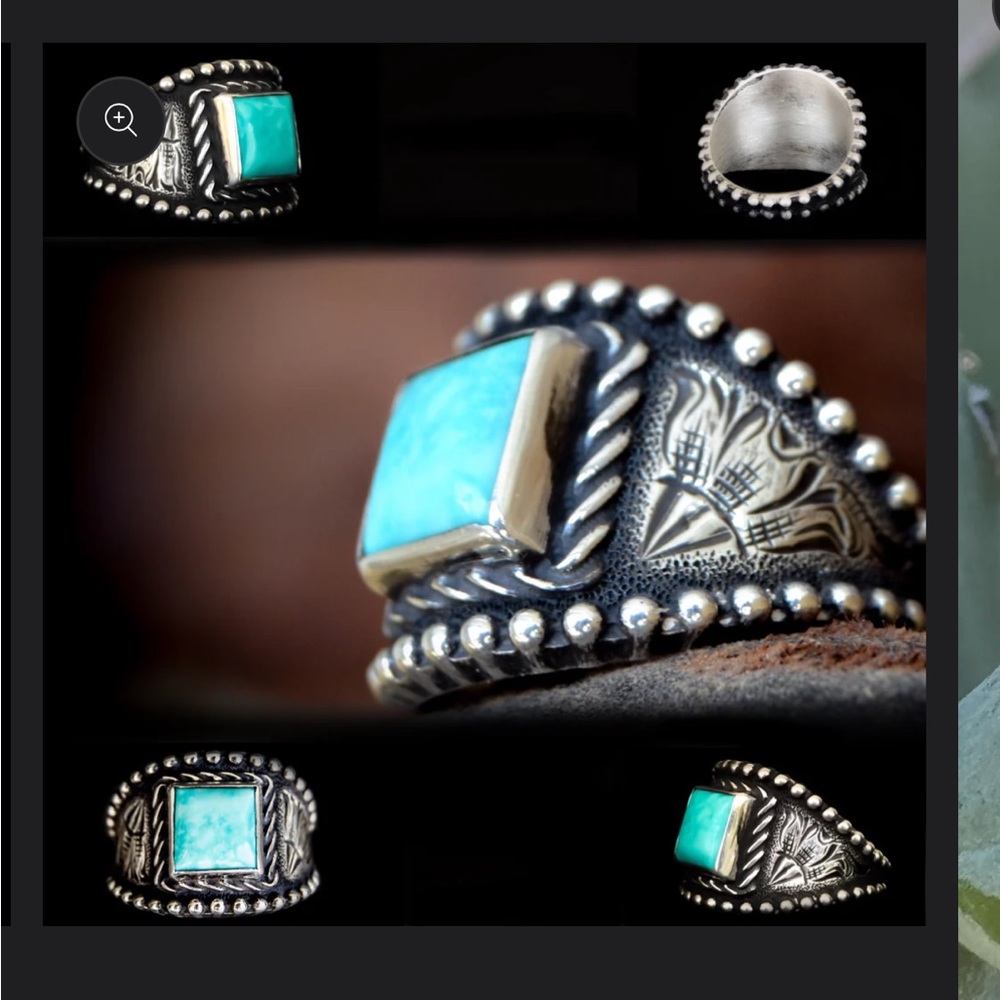 Turquoise handmade sterling silver ring